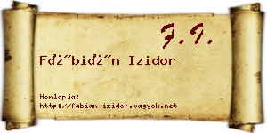 Fábián Izidor névjegykártya